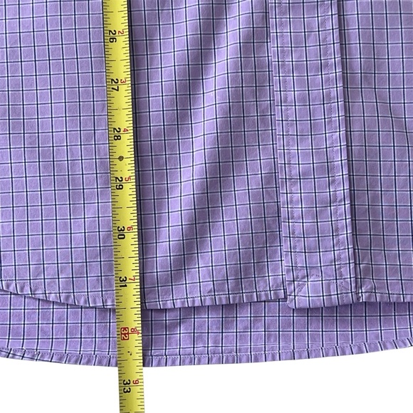 Ralph Lauren Men Button-Down Classic Fit Short-Sleeve Micro-check Lavender XL - Picture 7 of 7